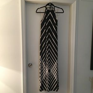 Max dress floor length black and white